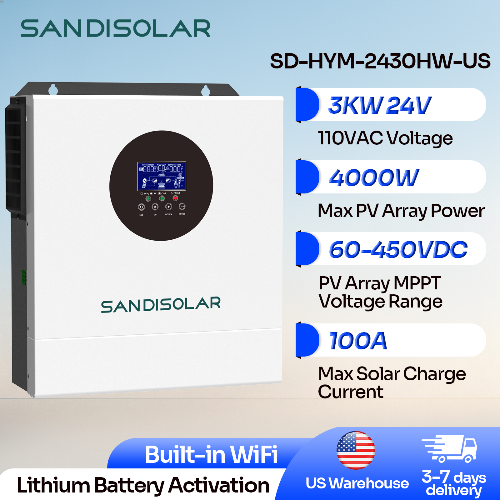 SANDISOLAR 3KW Hybrid Solar In - Drone Solar Charger 评论和价格