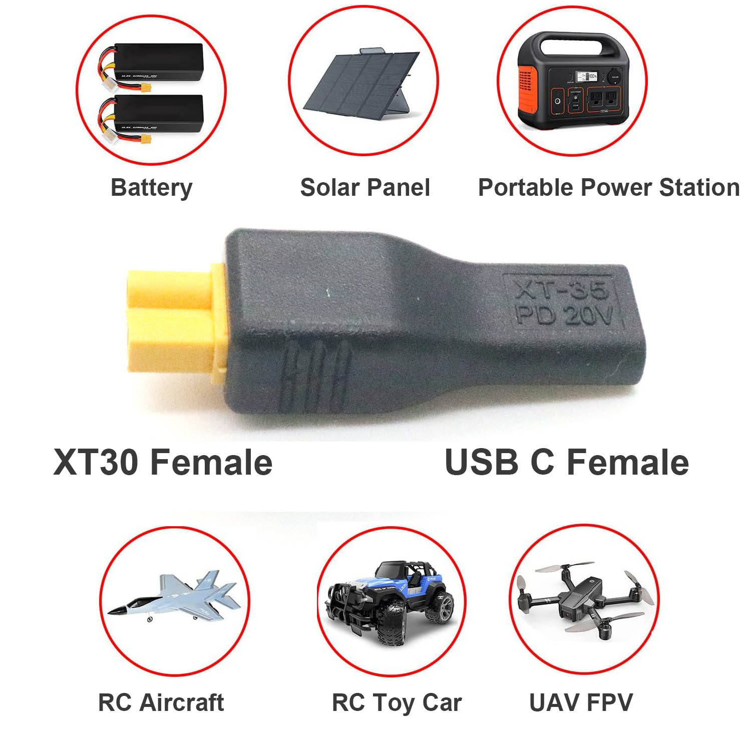 1pc USB Type C Female Input to - Drone Power Bank 评论和价格