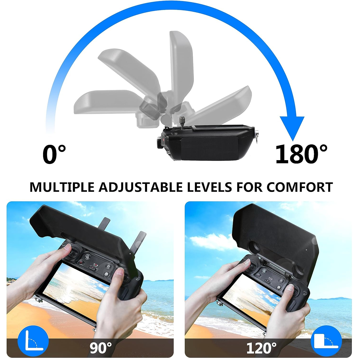2-in-1 Sun Hood & Joystick Cov - Drone Control Stick 评论和价格