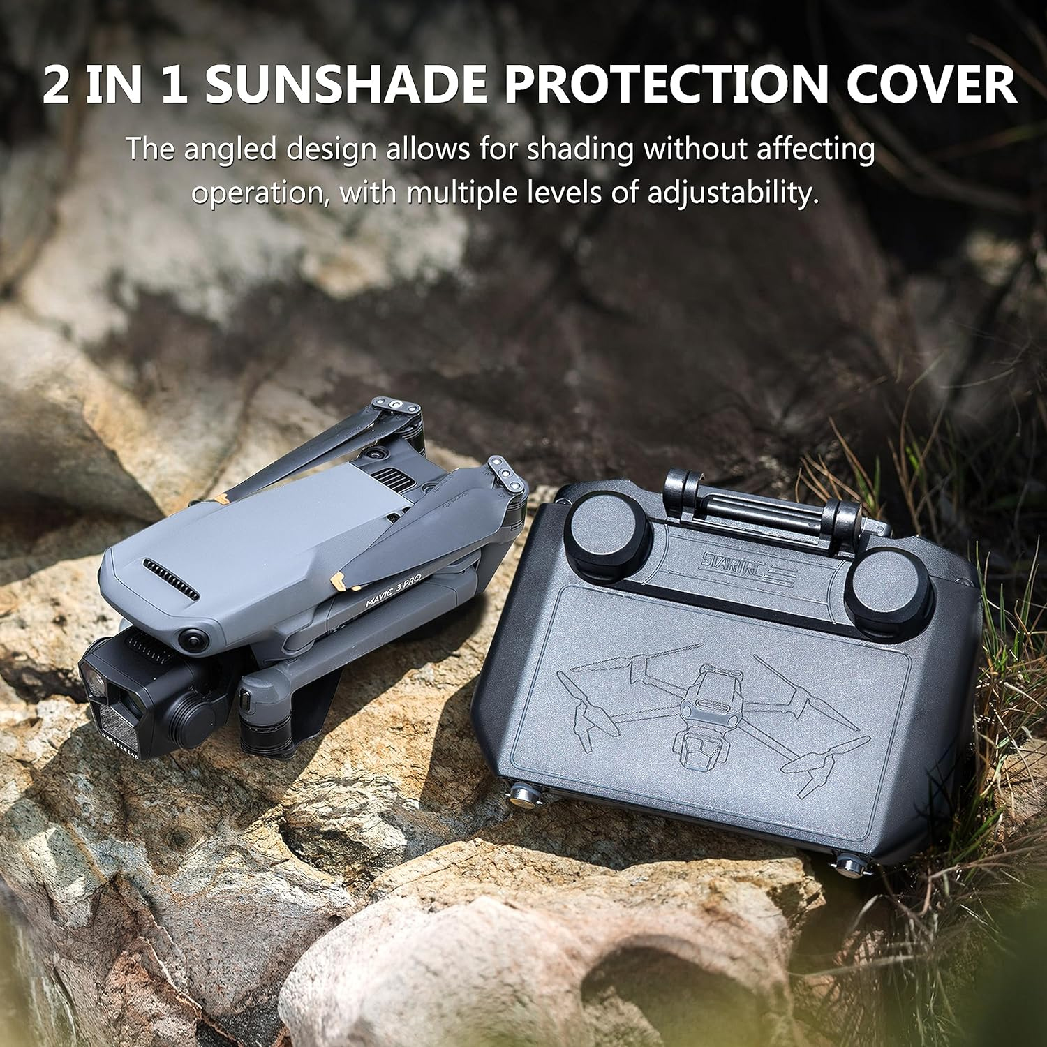 2-in-1 Sun Hood & Joystick Cov - Drone Control Stick 评论和价格