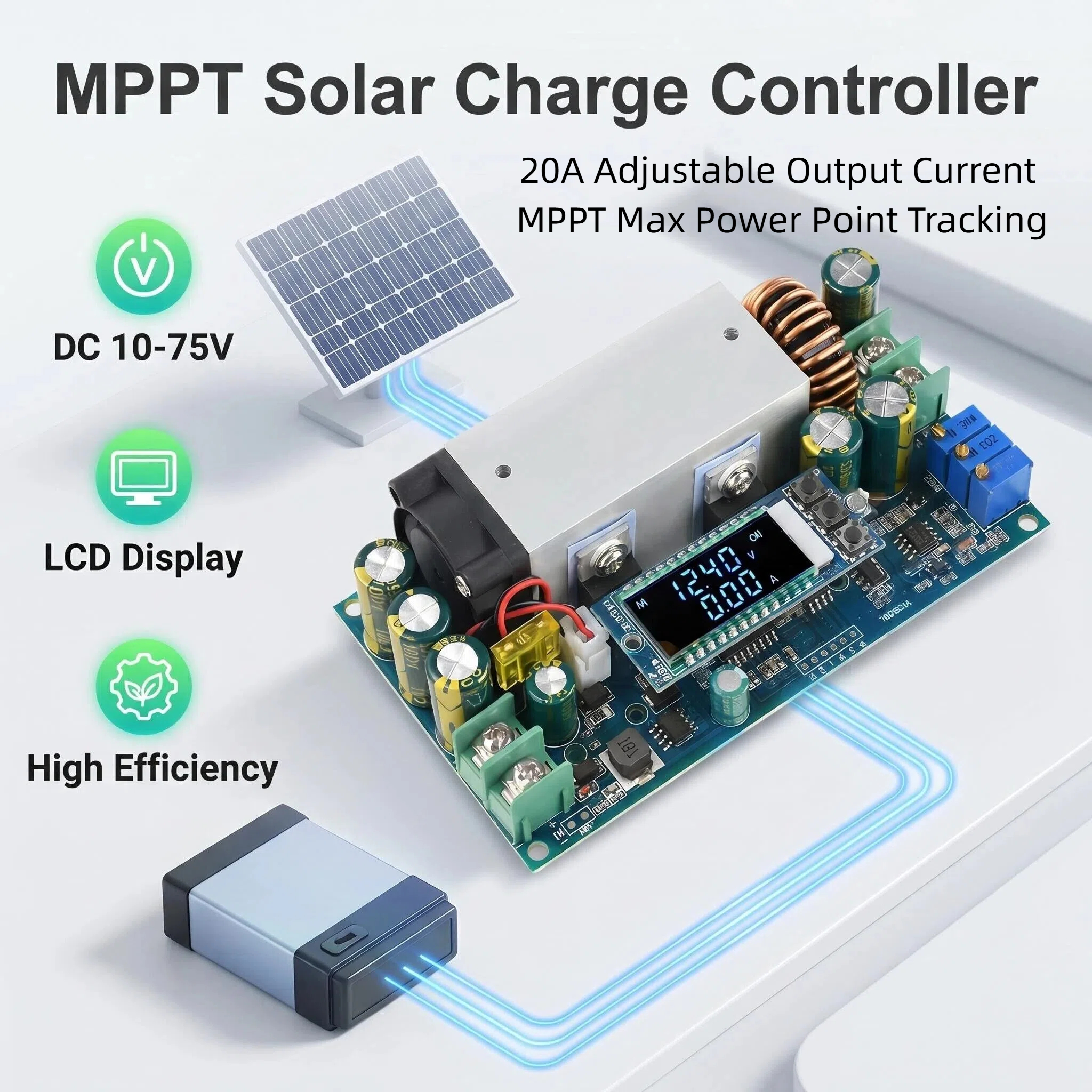 10-75V 20A Adjustable Buck Mod - Drone Solar Charger 评论和价格