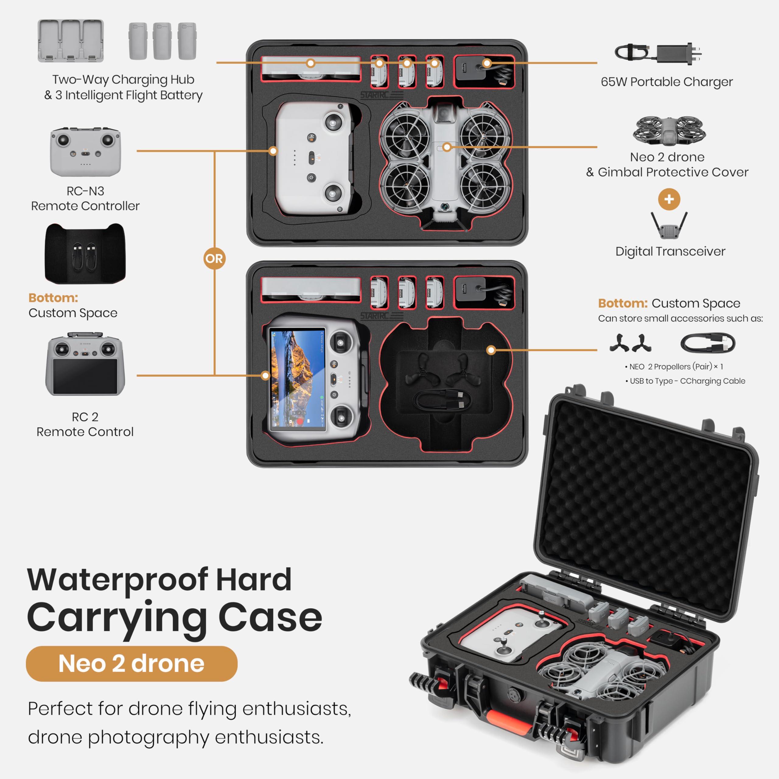 STARTRC Waterproof Hard Carryi - Drone Controller Hood 评论和价格